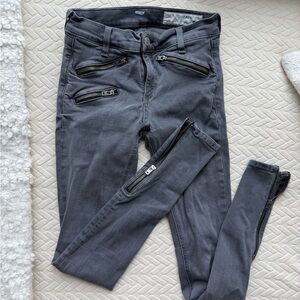 Rag & Bone Charcoal Zipper Skinny Jeans